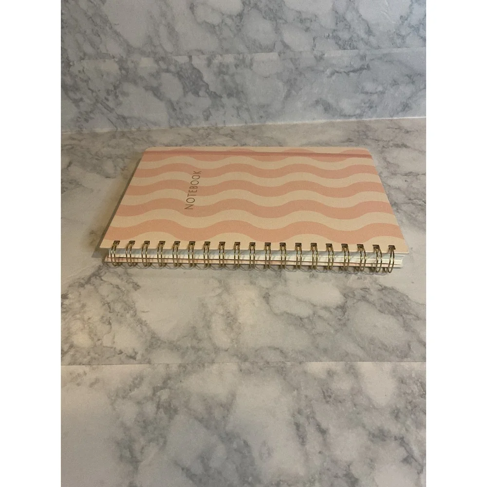 Threshold Wavy Peach Spiral Notebook 240 Pages Lined Journal 7x10 081-01-9552